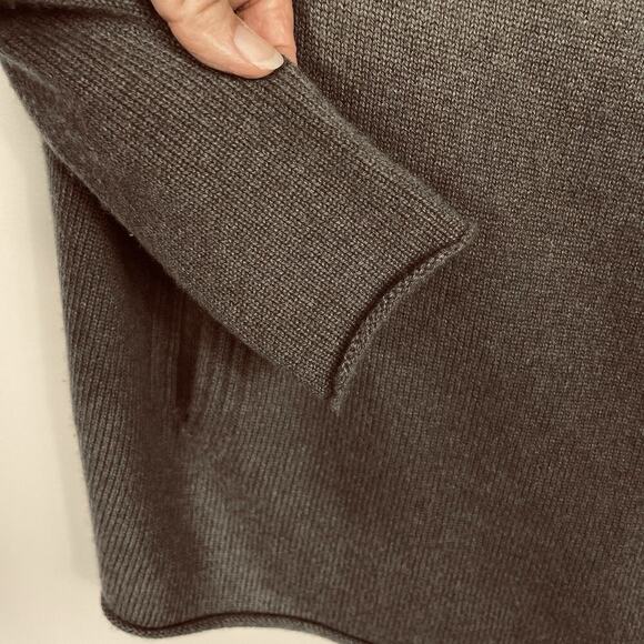 360 Cashmere Sweater Size XS Cocoa Brown Jordana Cowl Neck Wrap Lagenlook Boho - Picture 6 of 11